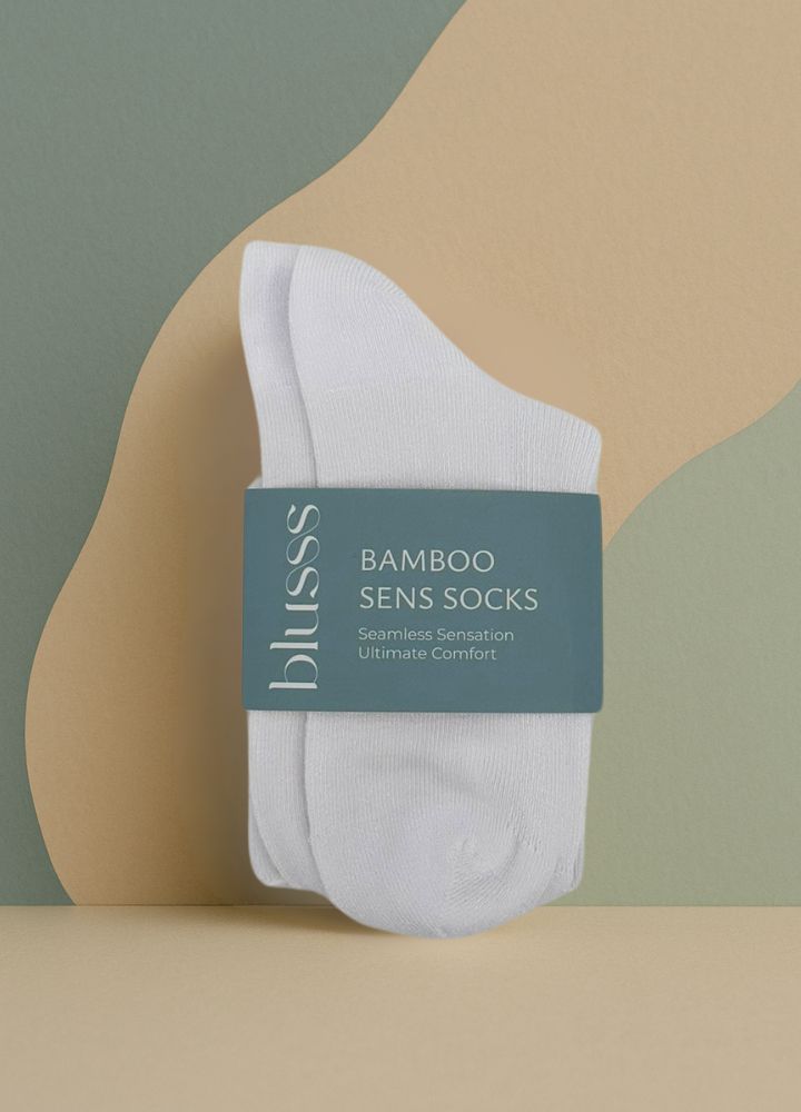 BLUSSS BAMBOO – ÕMBLUSTETA JA SOONIKUTA SOKID TUNDLIKELE JALGADELE (ERINEVAD VÄRVID) - Image 2